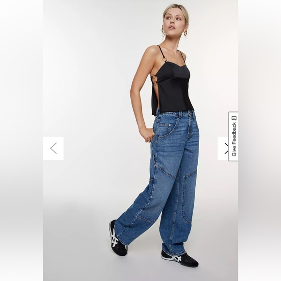 BDG Denim - BDG High Rise Bella Baggy Carpenter Pants - Medium Blue Wash